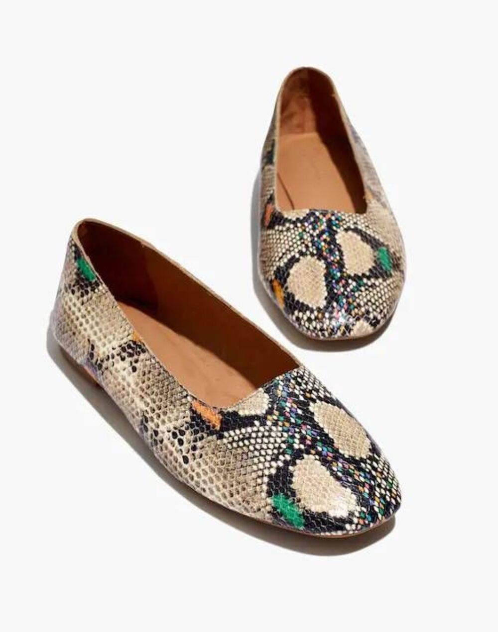 Madewell Cory Umbra multicolor snakeskin print leather ballet flats womens 7/7.5